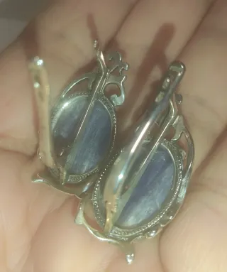 Pendientes Plata y Cianita Azul