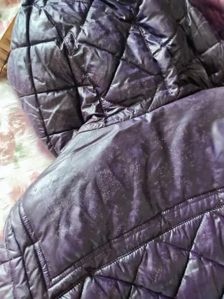 Piumino donna viola con cappuccio