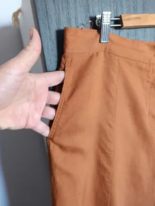 Falda larga marrón/naranja