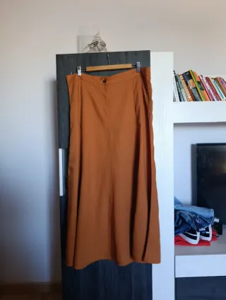 Falda larga marrón/naranja
