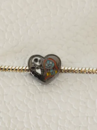 Charm Corazón Jack y Sally Plata