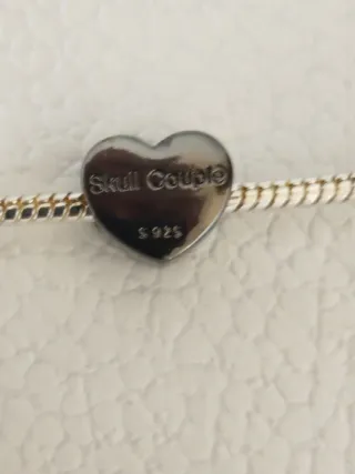 Charm Corazón Jack y Sally Plata