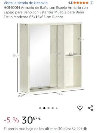 Mueble Baño HOMCOM ya montado