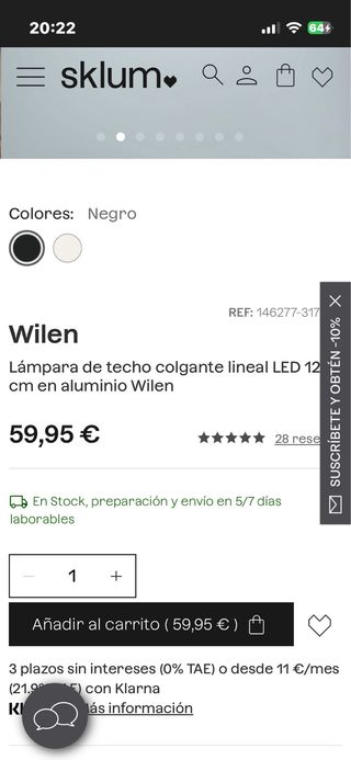 Lámpara de techo lineal LED Wilen