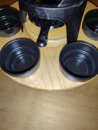 Set Fondue Acero Inoxidable Negro