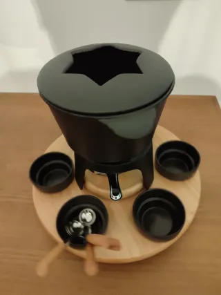 Set Fondue Acero Inoxidable Negro