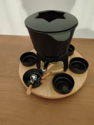 Set Fondue Acero Inoxidable Negro