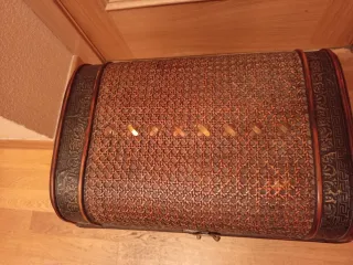 Cofre Baúl Decorativo Vintage Bambú y Madera