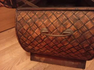 Cofre Baúl Decorativo Vintage Bambú y Madera