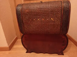 Cofre Baúl Decorativo Vintage Bambú y Madera