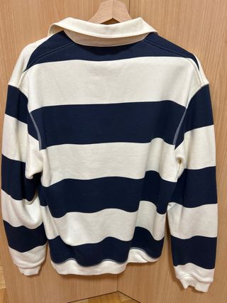 Polo Zara rayas azul y beige manga larga