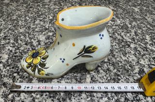 ZAPATO CERÁMICA ANTIGUO GARLAZ. DECORADO.