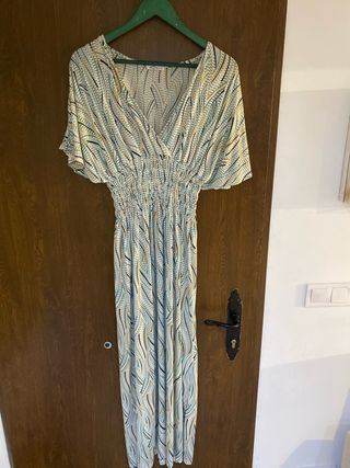 Vestido largo estampado mujer