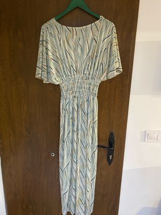 Vestido largo estampado mujer