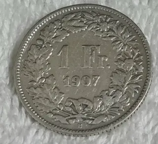 Svizzera 1 Franco 1907 Argento BB