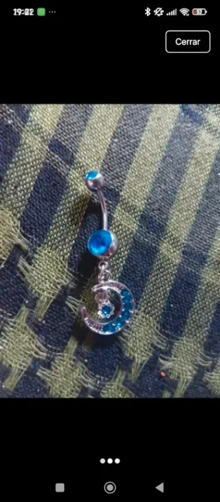 Colgante para ombligo luna y estrella