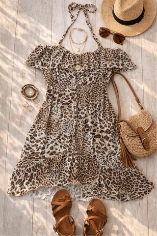 Vestido animal print talla L