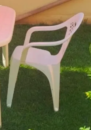 Sillas de plástico blancas