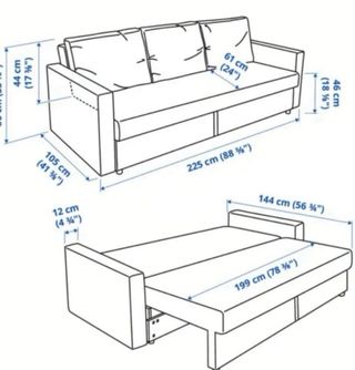 Sofá Cama Ikea Friheten 3 Plazas Negro