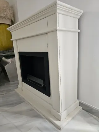 Chimenea bioetanol blanca