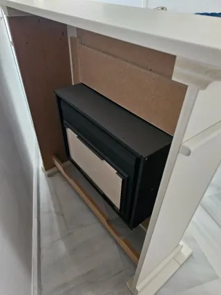 Chimenea bioetanol blanca