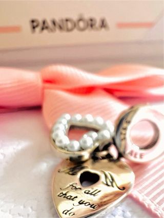 Pandora Charm Corazón Perlas Plata 925