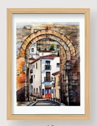 Acuarela Puerta de Elvira (Granada)