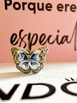 Pandora Charm Mariposa Azul y Plata