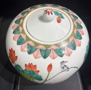 Jarrón porcelana estilo chino flores y pájaro.