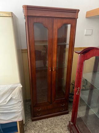 Vitrina de madera y cristal