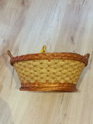 Costurero vintage mimbre años 70