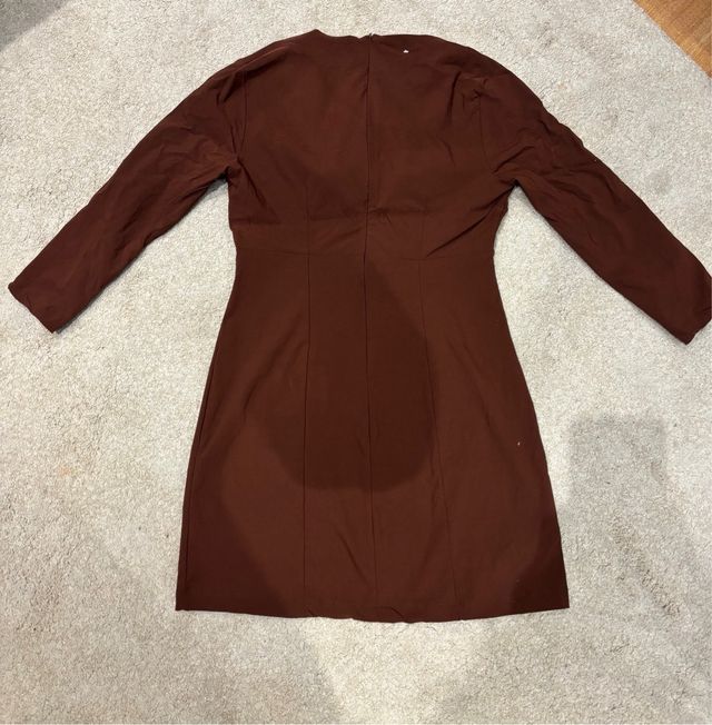 Vestido marrón chocolate manga larga