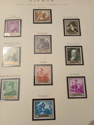 Hoja Álbum Sellos España 1958 Goya