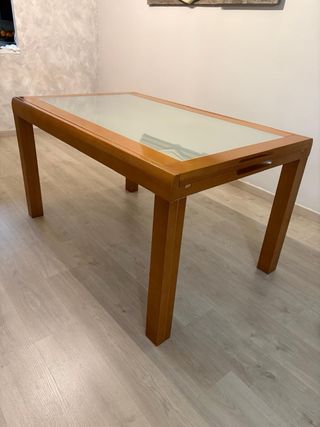 Conjunto Mueble de comedor y mesas modular madera