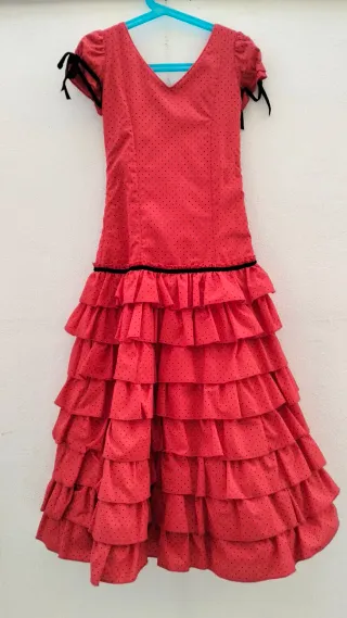 Traje Flamenca Niña Rojo Lunares