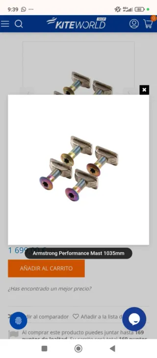 Tornillos Armstrong Mast Titanium 4uds hardware