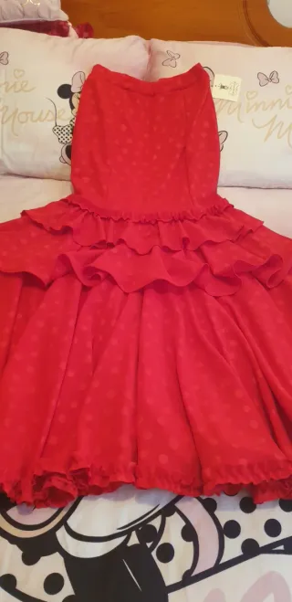 Falda flamenca roja con lunares