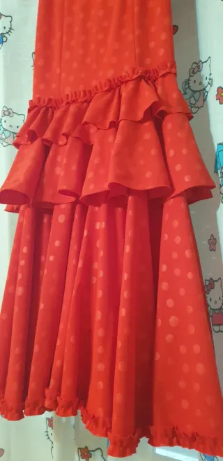 Falda flamenca roja con lunares