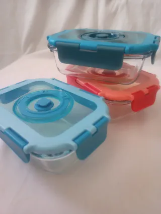 Kit Tuppers Vacío K Candy Vidrio y Plástico