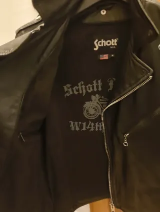 Chaqueta Schott Cruzada Negra Talla M