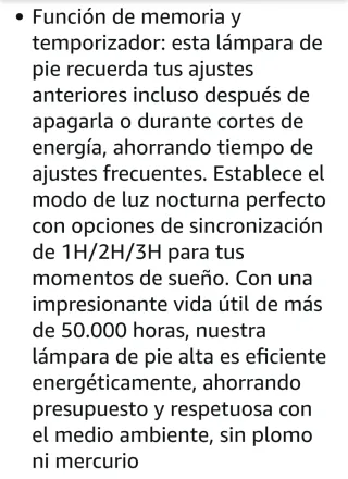 Lámpara de pie LED 177cm 42W 3700lm