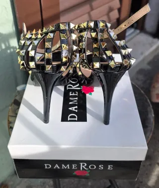 Sandali DAME ROSE neri e oro