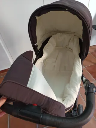 Carrito Bebecar completo: capazo, huevo, silla