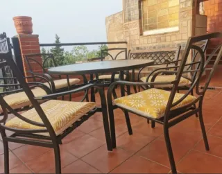 Mesa redonda jardín y 6 sillas