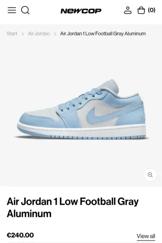 Jordan 1 Low Azul Gris