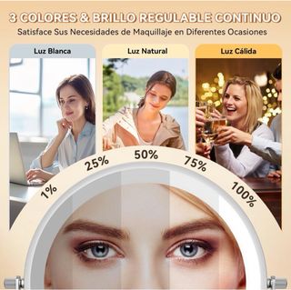 Espejo Maquillaje con Luz Pared Aumento 1X/20