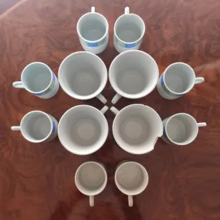 Juego 12 Tazas Café Porcelana