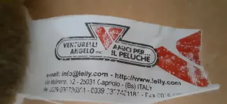 Peluche gufo con apertura a velcro posteriore