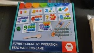 Juego educativo madera bolas números niños