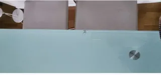 Mesa salón y de centro cristal templado, 4 sillas